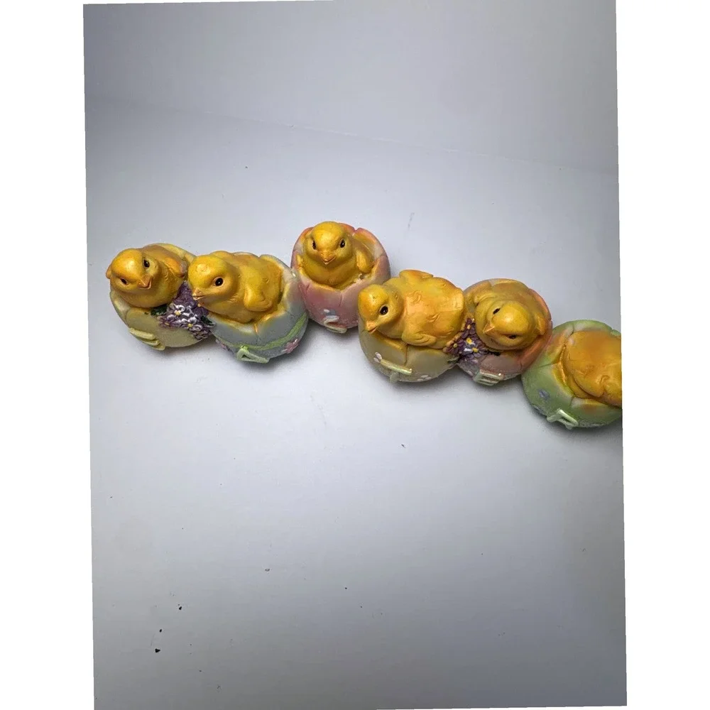 Easter Figurine Multi-Color Resin Chick Egg Decor Cotagecore Spring